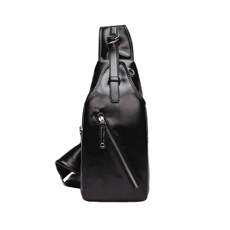 USB Charging Chest Bag for Men Crossbody Shoulder Sling Bag