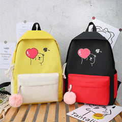4PCS/SET Kids School Bags Women Nylon Backpack Children Korea Shoulder bag Satch