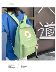 Daisy Canvas School Bags For Teenage Girls Women Backpacks