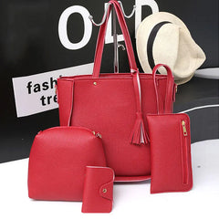 Women Messenger Bags Zipped Tassels Leather Handbag Purse Shoulder Bag