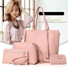 Women Messenger Bags Zipped Tassels Leather Handbag Purse Shoulder Bag