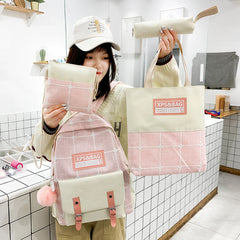 Casual Canvas Women Backpack For Teenagers Girls Student
