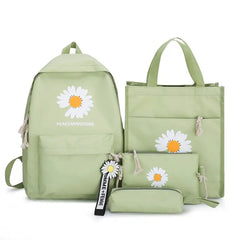 4Pcs/set School Backpacks Nylon Schoolbag For Teens Girls Boys