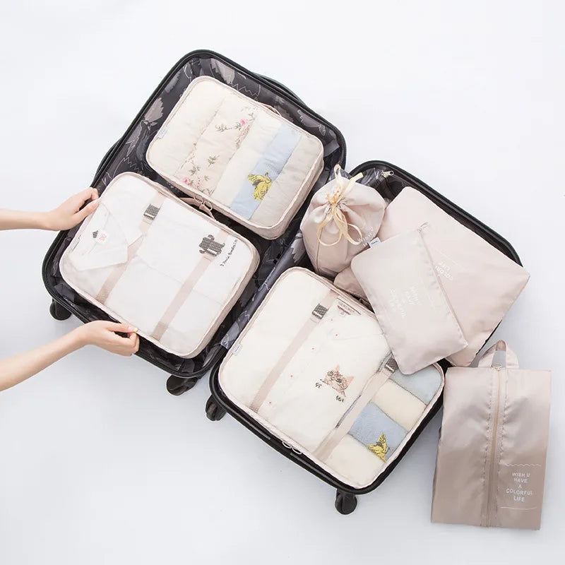 4SETS Unisex Luggage Organizer Waterproof Packing Cube Portable Bags