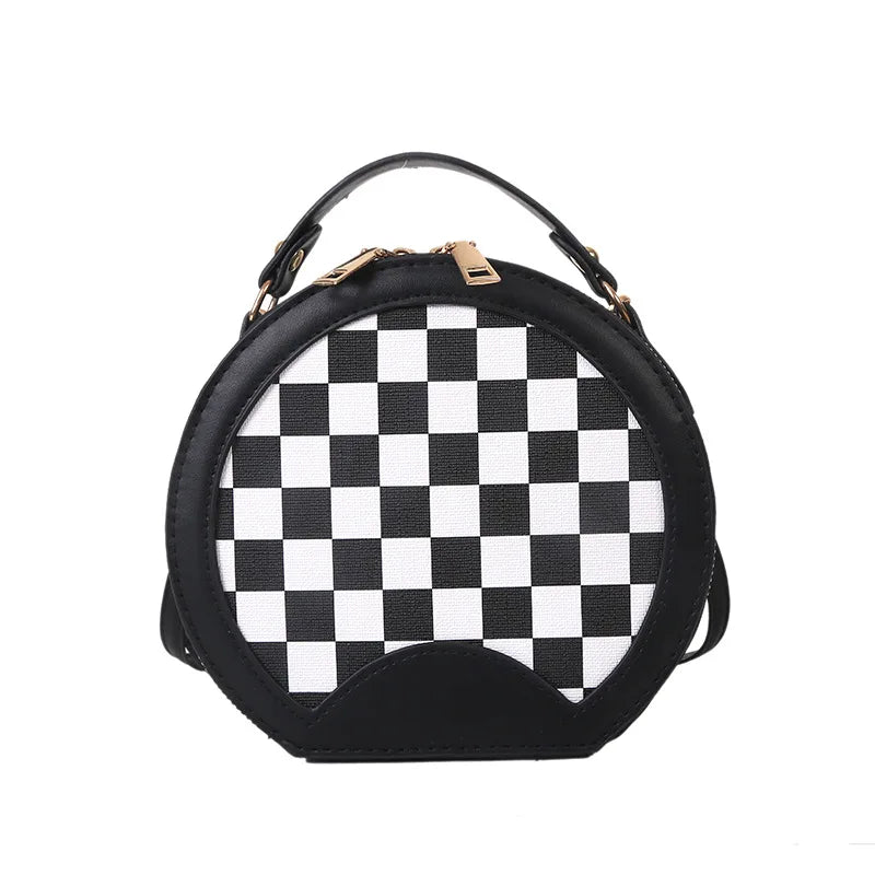 4TRAVEASY Plaid Ladies Crossbody Bag Summer Leather Handbags for Women