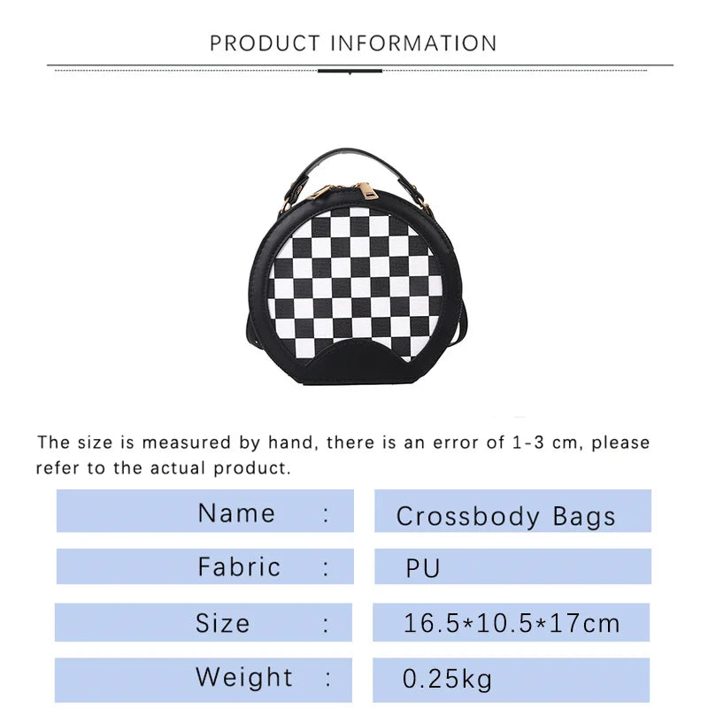 4TRAVEASY Plaid Ladies Crossbody Bag Summer Leather Handbags for Women