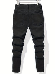 Men's Ripped Slim Fit Denim Jeans With Pockets