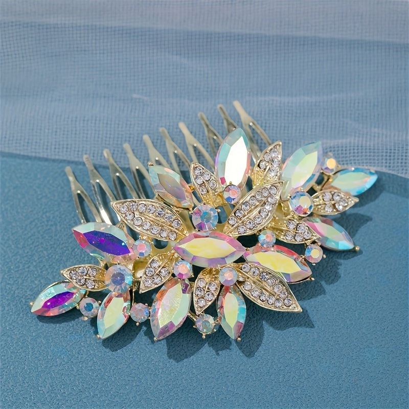 Girls Rhinestone Hairpin Crystal Leaf Hairpin