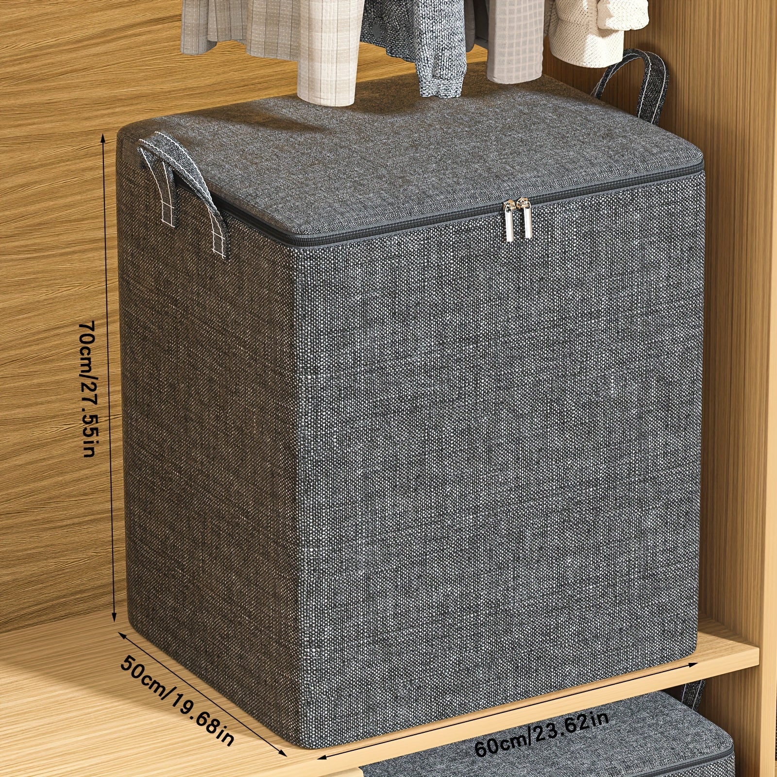 Large Capacity Storage Bag with Handle, Cationic Fabric, Portable Tote Bag