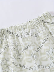 Bear Letter Allover Print Boy's 2pcs Hoodie & Sweatpants Set