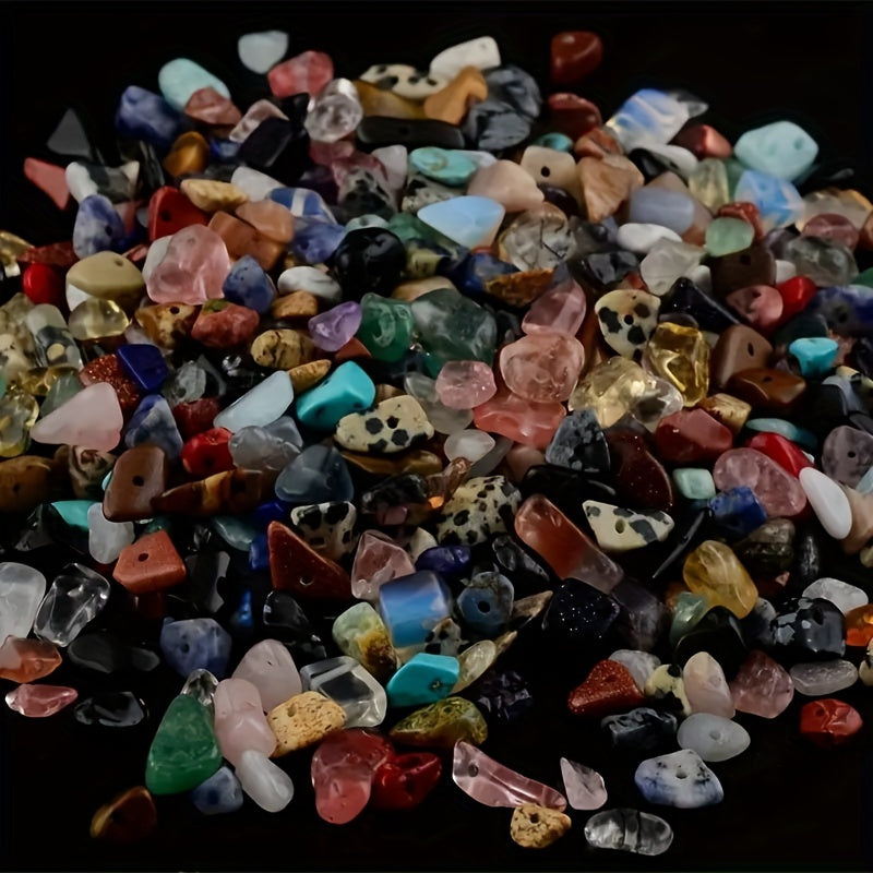 100pcs 31g Stone Flake Crystal Loose Beads Hole Drill Jewelry Making DIY
