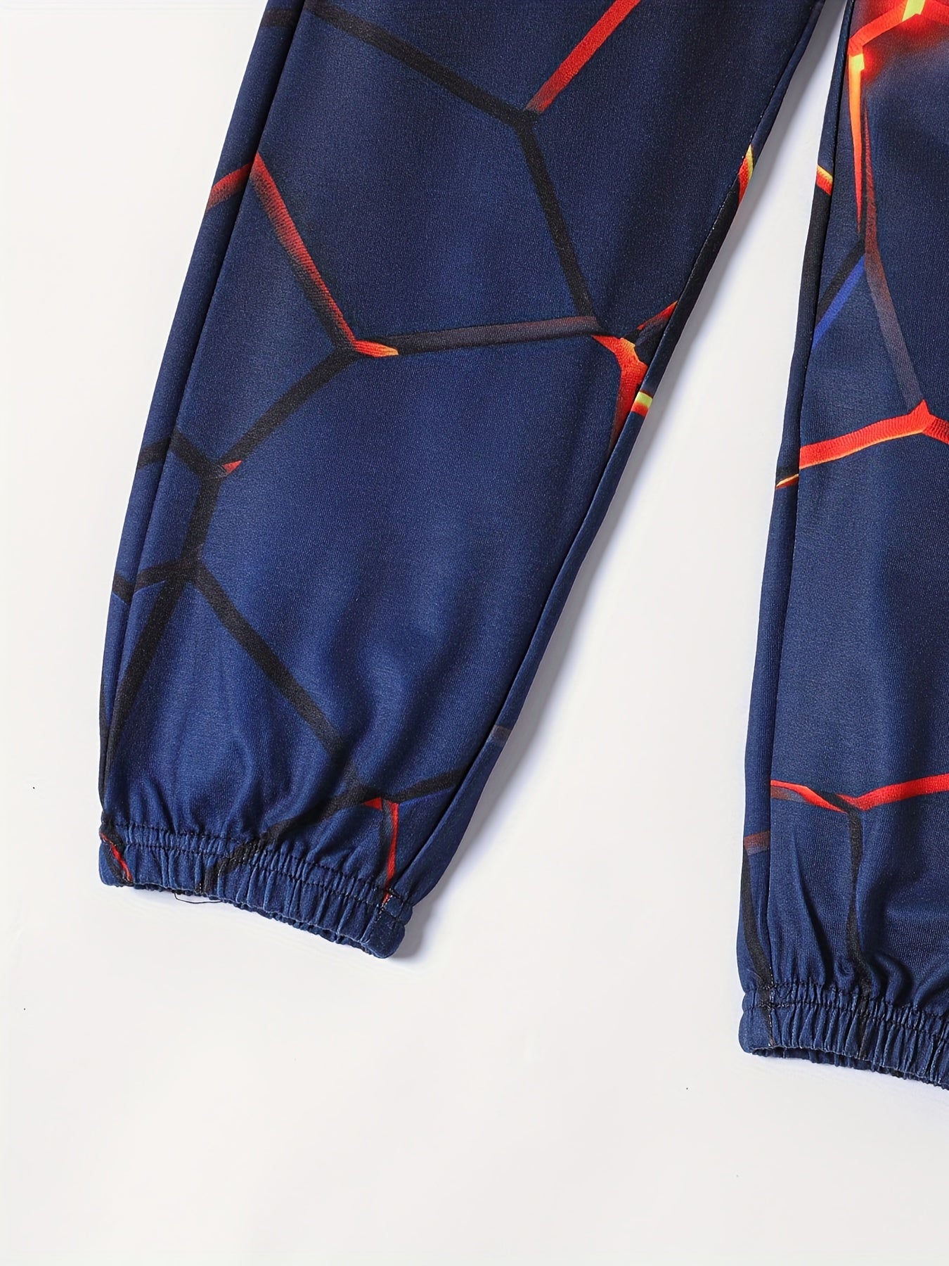 Boy's Geo Print Elastic Casual Pants All match Trousers