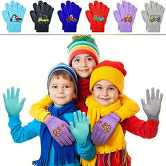 6 Pairs Kids Knitted Gloves Winter Warm Boys Girls
