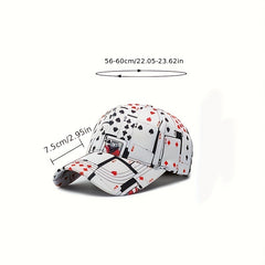 Unisex Poker Embroidered Baseball Cap for Outdoor Sport