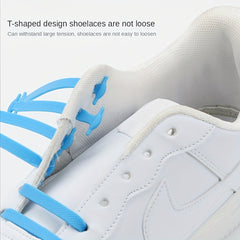 16pcs Lazy Shoelaces No Buckle Silicone Elastic No Tie Shoe Laces