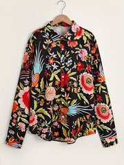 Flower Pattern Men's Comfy Long Sleeve Shirt For Autumn
