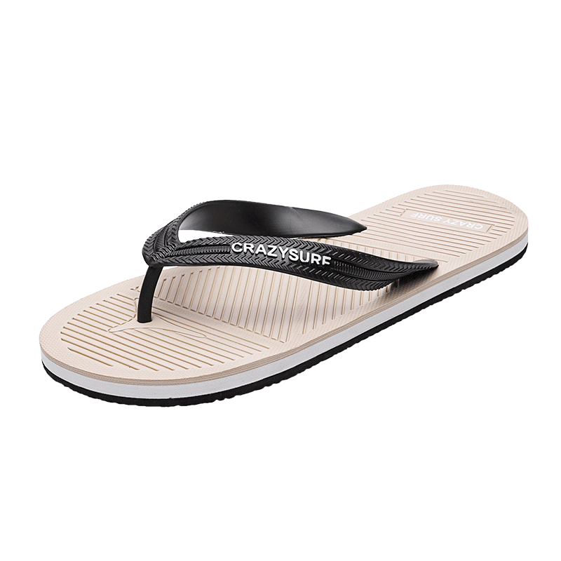 Men's Striped Non Slip Flip Flops Casual Slippers For Beach Pool Shower