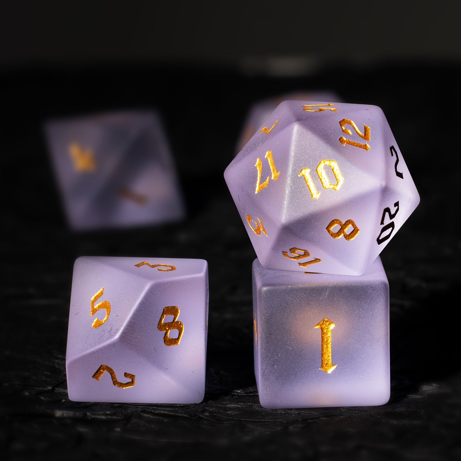 7pcs Purple Glass Gemstone Dices for Board Game