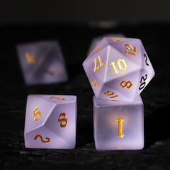 7pcs Purple Glass Gemstone Dices for Board Game
