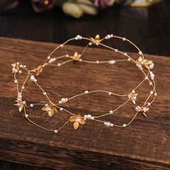 Golden Bridal Hair Vine Wedding Hair Accessory For Brides