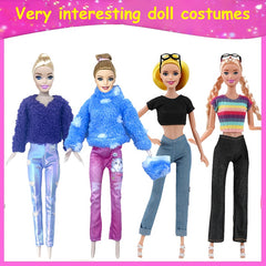 12pcs Doll Clothing Set for 11.5 In Dolls - Tops, Pants, Accessories - Fun