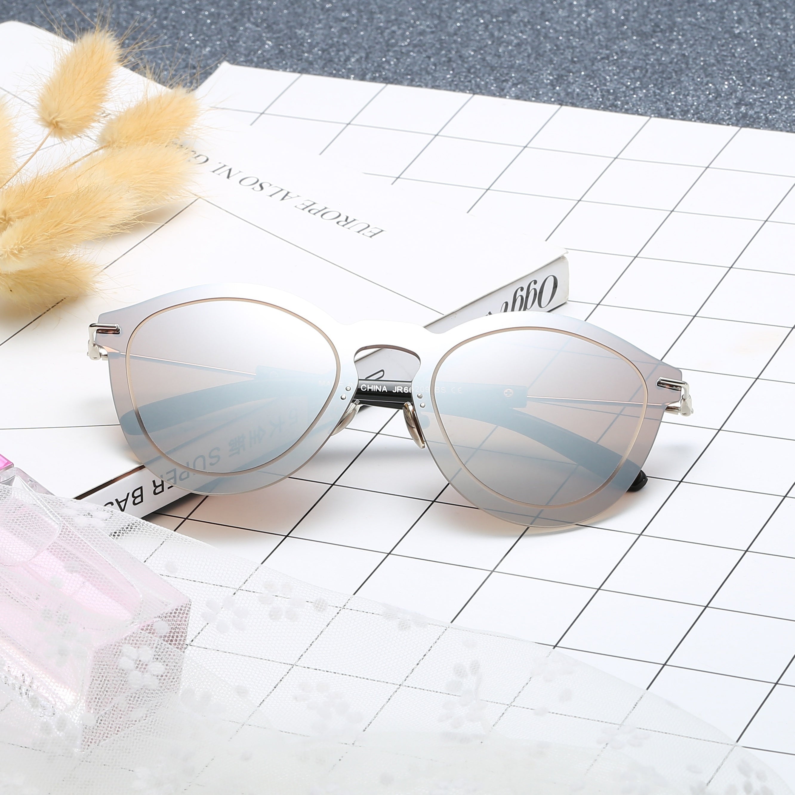 Cat Eye Sunglasses Women's Stainless Steel Glasses
