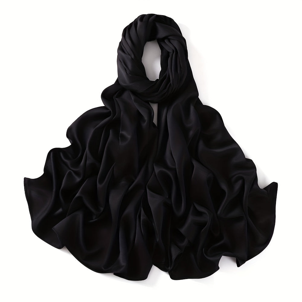 Solid Head Scarf Casual Hijab Thin Breathable Shawl Windproof Head Wraps Turban