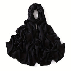 Solid Head Scarf Casual Hijab Thin Breathable Shawl Windproof Head Wraps Turban
