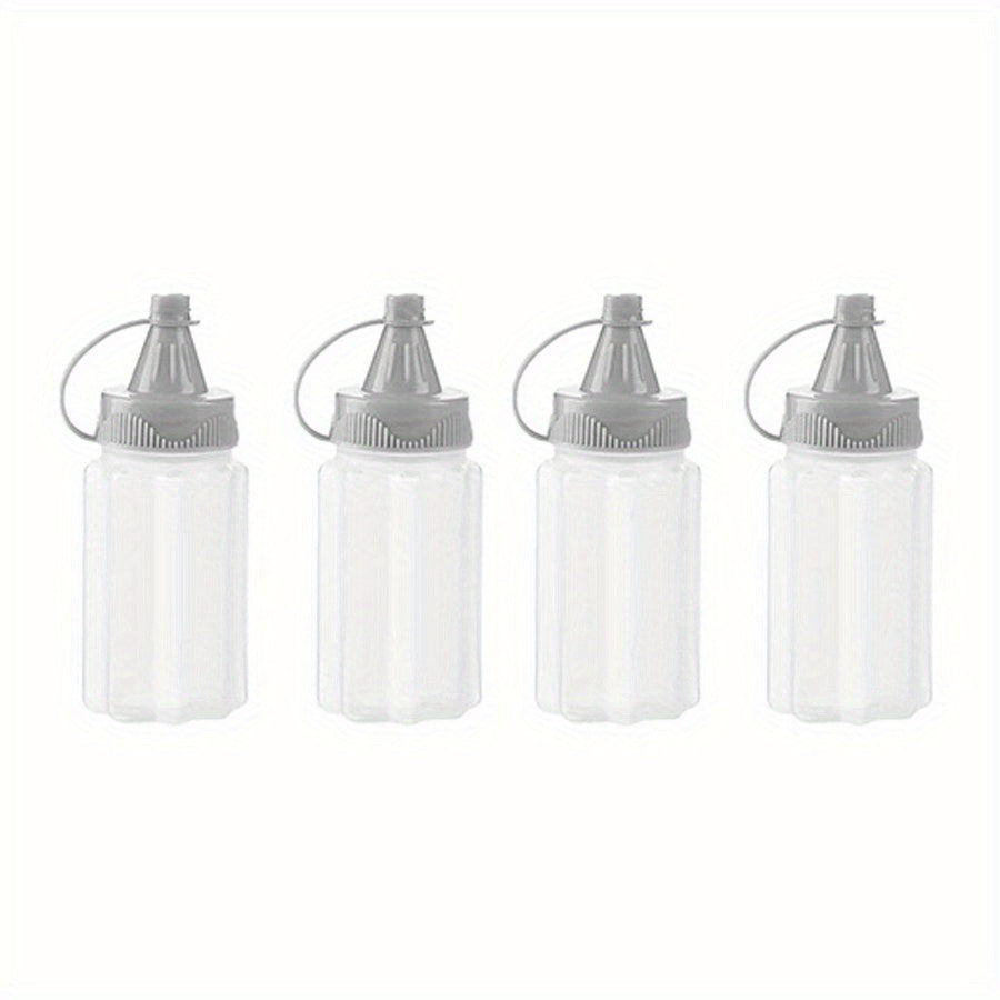 4pcs Portable Seasoning Bottle Squeeze Kitchen Salad Bottle for Outdoor Camping