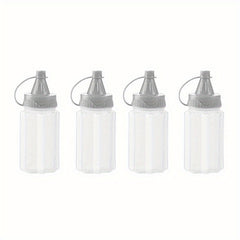4pcs Portable Seasoning Bottle Squeeze Kitchen Salad Bottle for Outdoor Camping