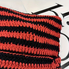 Cat Ears Stripe Knitted Hat Warm And Comfortable Ski Hat