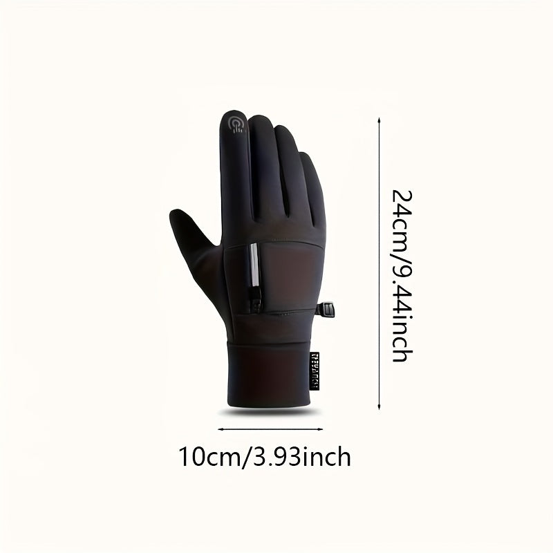 Winter Velvet Warm Gloves Non-slip Waterproof Touch Screen