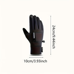 Winter Velvet Warm Gloves Non-slip Waterproof Touch Screen