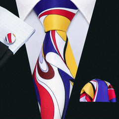 Men's Tie Jacquard Striped Necktie Set