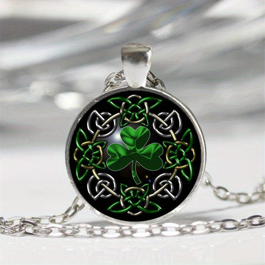 Celtic Lucky Clover Pendant Necklace Tibetan Silver Chain Gift