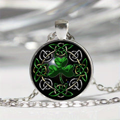 Celtic Lucky Clover Pendant Necklace Tibetan Silver Chain Gift