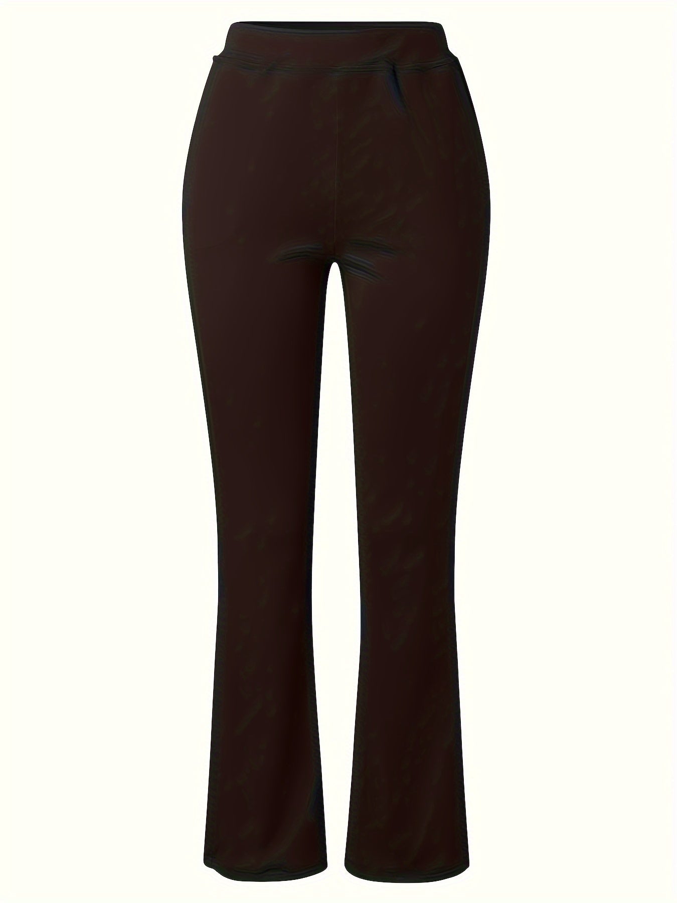 Women's Plus Solid Flared Leg High Waisted Pants