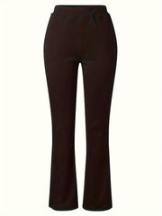 Women's Plus Solid Flared Leg High Waisted Pants