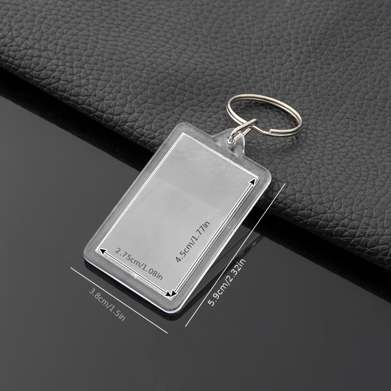 5pcs Photo Frame & Pendant Keychain for Men Family Memory & Decoration