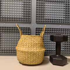 Woven Flower Basket for Home Decor, Rattan Flower Pot for Floral Arrangement
