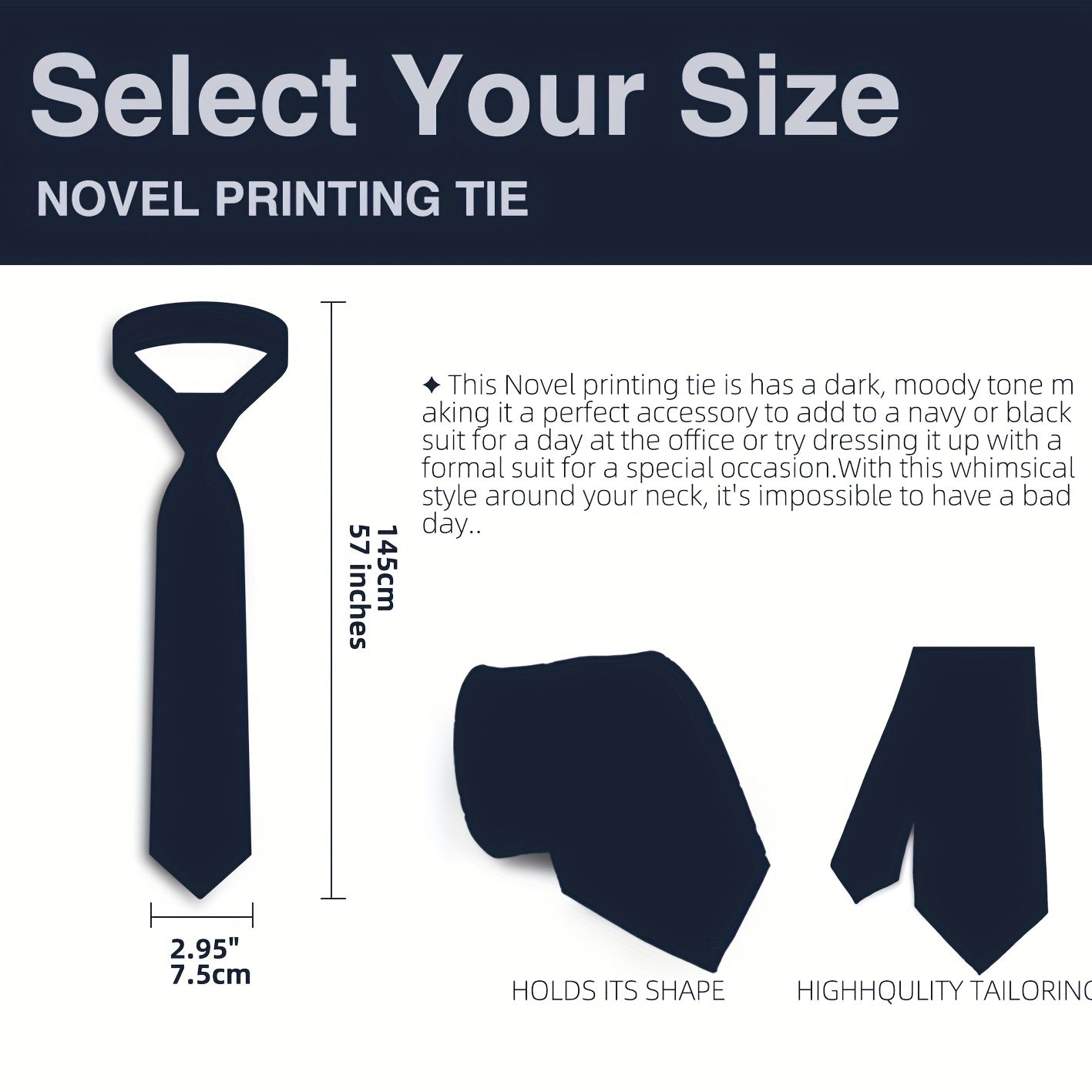 Multicolor Modern Novelty Print Tie For Men
