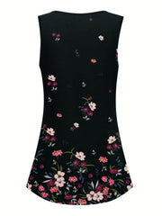 Floral Print Ruched Tank Top