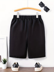 Boy's Cartoon Print Quick Dry Shorts Elastic Waist with Pockets