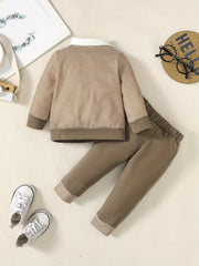 Boy's Striped Top Pants 2pcs Outfit
