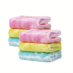 6pcs Stain & Grease Delaying Dish Cloths Thick Absorbent Wood Fiber Towels