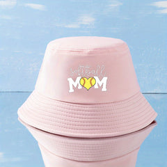Softball Mom Print Bucket Hat Solid Casual Basin Hat Cotton