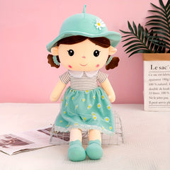 Soft Plush Princess Doll Mint Green Daisy Skirt Birthday Gift Kids Bedroom Decor
