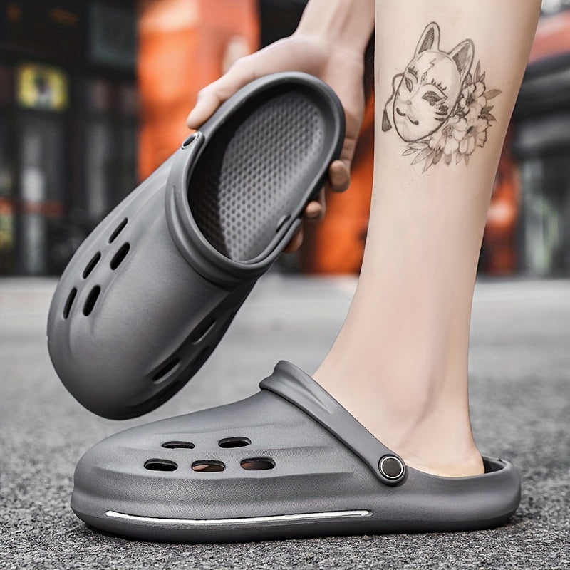 Men's Lightweight Comfy Clogs Hollow Out Non Slip Garden Shoes Summer
