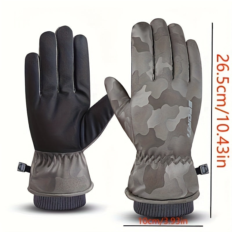 Men's Windproof Skiing Gloves Warm Touch Screen Gloves