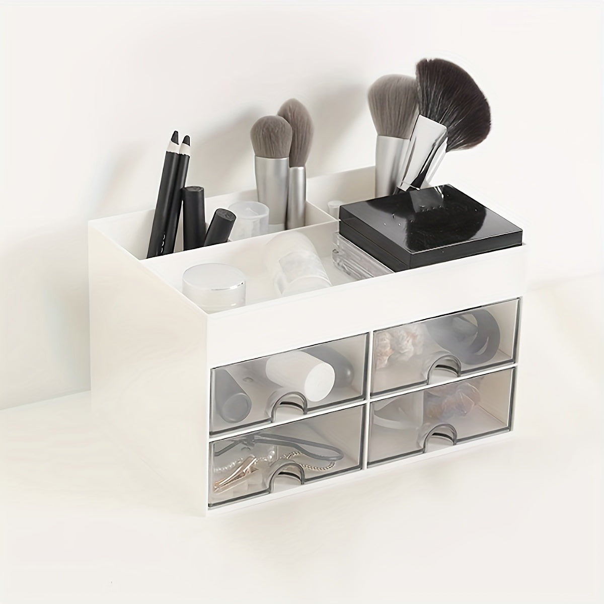Double Layer Desktop Organizer Drawer Storage Box
